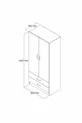 Armoire large à 2 portes et 2 tiroirs Blanc - 