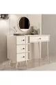TOELETT ROSE CON SPECCHIO (CON GAMBE IN LEGNO) CON STRUTTURA IN MDF E 4 CASSETTI, COLORE BIANCO