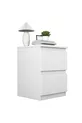 Table de chevet Rani pour chambre à coucher avec 2 tiroirs, blanche