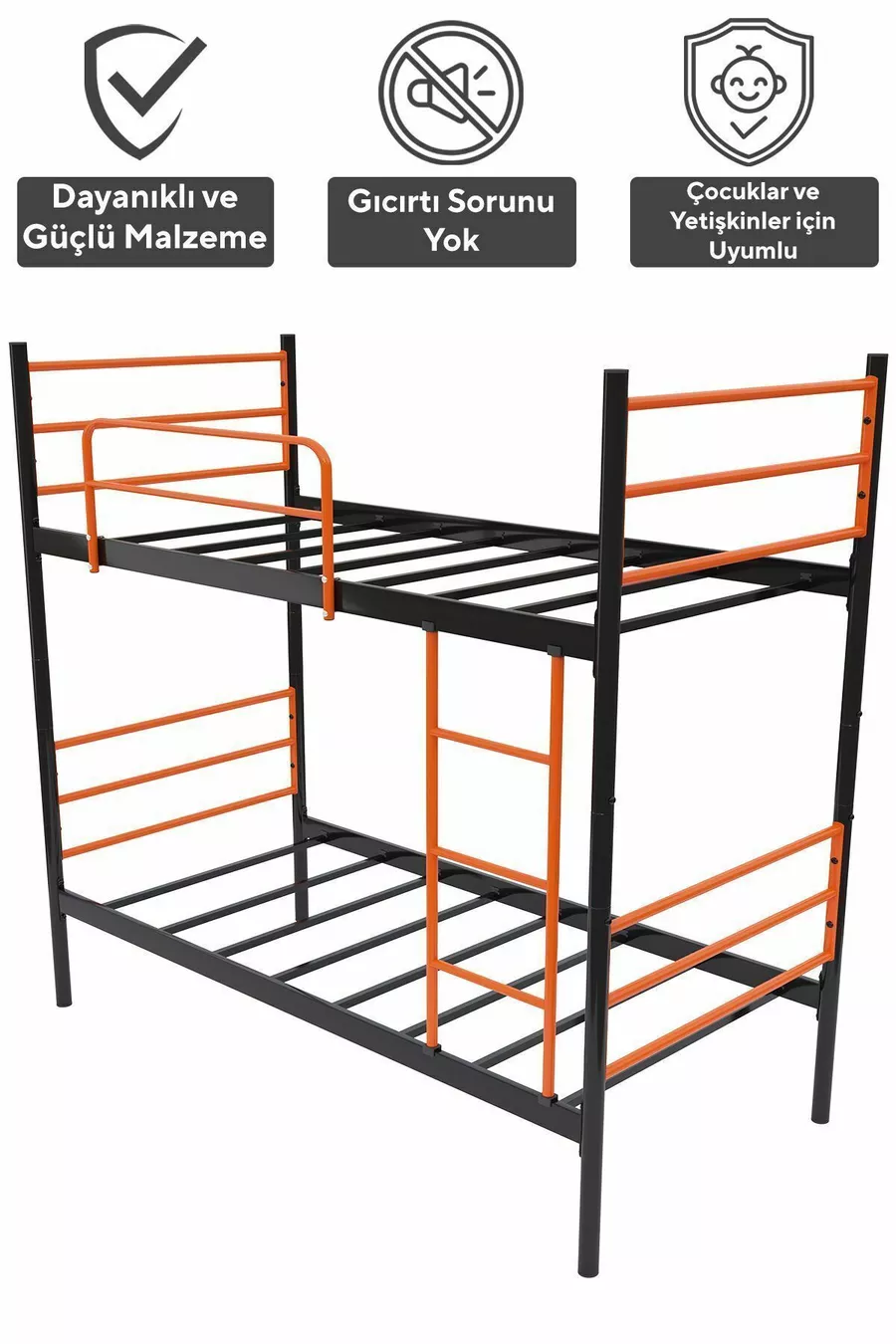 Letto a Castello Trend Compatibile con Materasso Arancione Letto a Castello in Metallo Separabile
