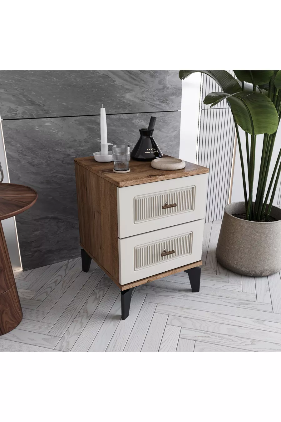 Libra 2 Schubladen Nachttisch % MDF