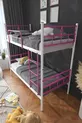 Letto a Castello Koza Ranza Compatibile con Materasso Rosa Scuro con Rete Metallica Separabile