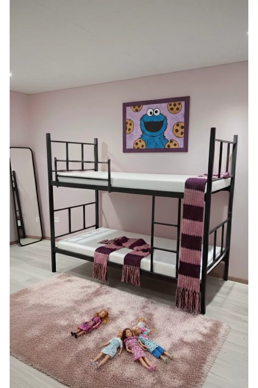 Modern Etagenbett, Sonnen-Etagenbett, Metall-Etagenbett, Abnehmbar, Cm Schwarzes Etagenbett