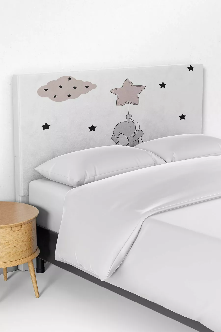 Grau Elefant Kinderzimmer Bettkasten Kopfteilbezug