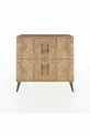 Commode Arges 2 étagères 4 portes Pin-Pin/Pierre de lune