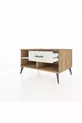 Commode Kronos à une étagère et un tiroir, en pin-pierre d'orme