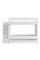 Bunk Bed, Martin Bunk Bed with Ladder - White 2 Comfort Mattresses