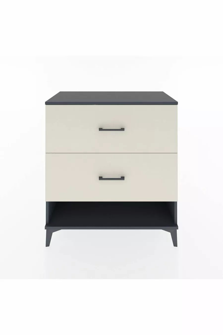 Commode Hyperion 2 tiroirs Anthracite-Pierres de lune