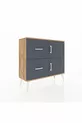 Commode Arges avec une étagère, 2 tiroirs et 2 portes, pin-anthracite