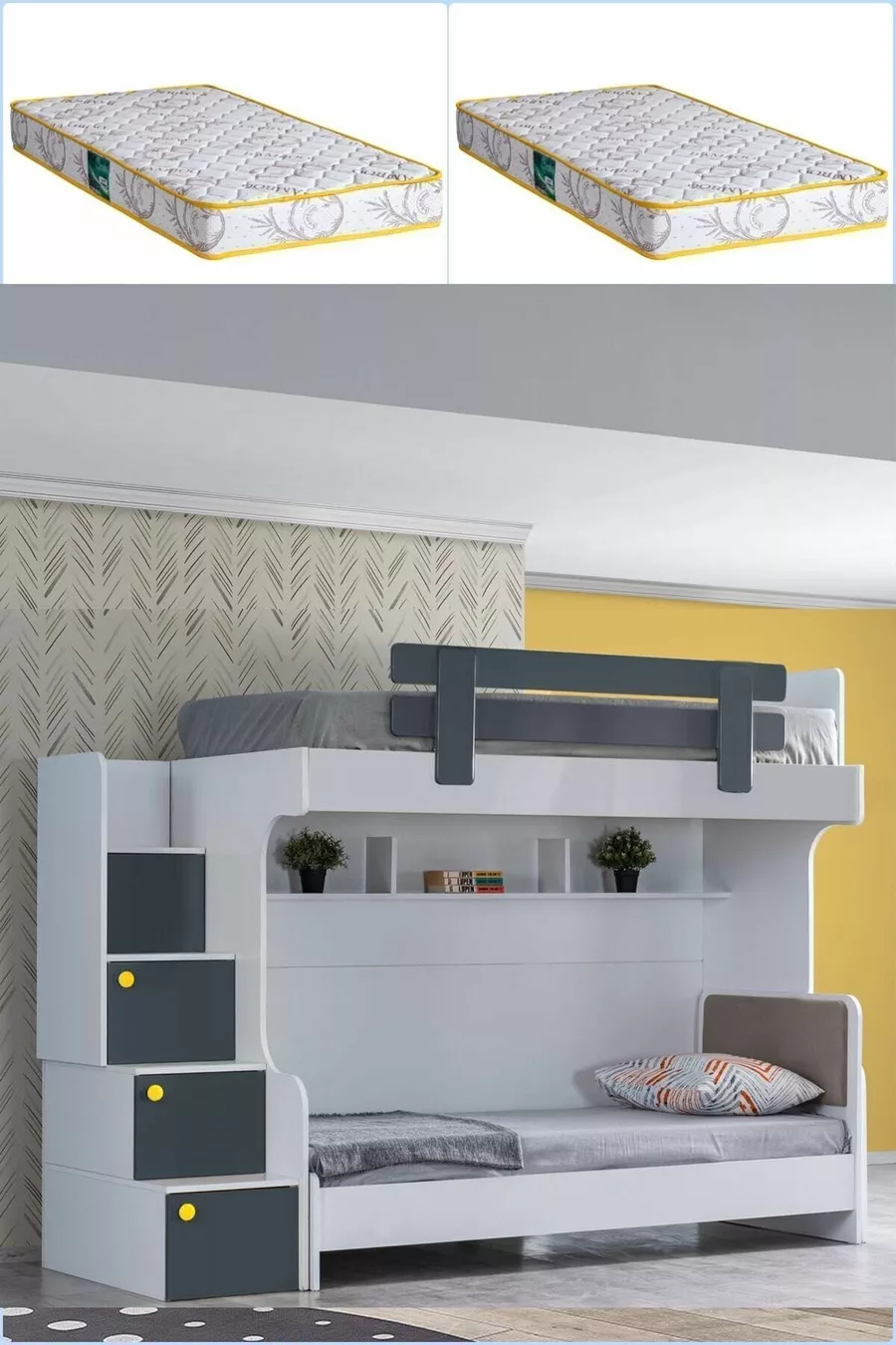 Lits superposés, Lit superposé Metris avec 2 matelas Comfort