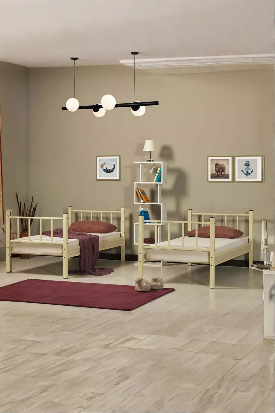 Chambre d'enfants Yurt avec Lit Superposé et Lit Métal
