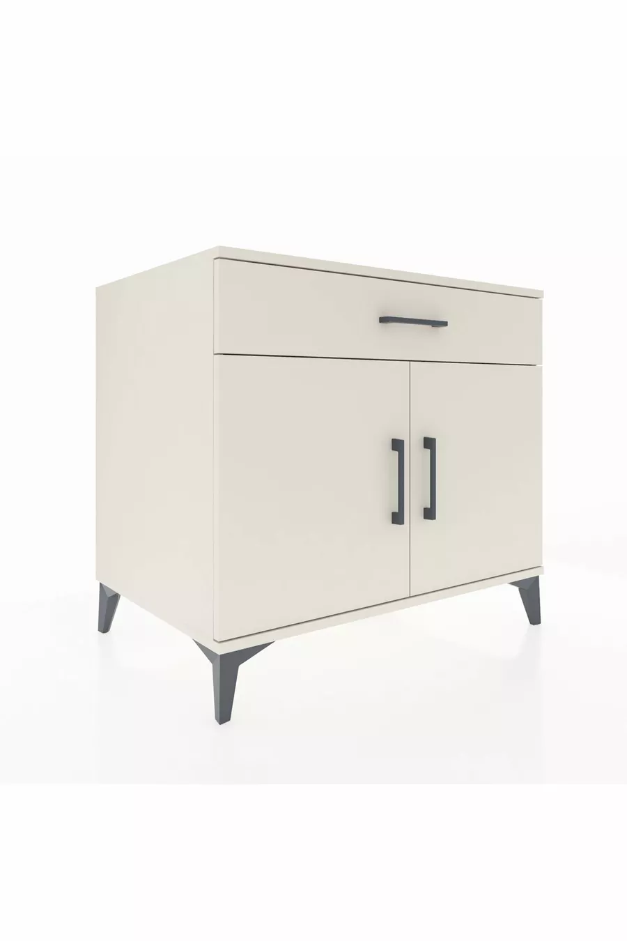 Kronos Commode avec une étagère, un tiroir et deux portes Pierre de lune-Pierres de lune