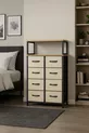 Commode à 2 étagères et 8 tiroirs pour chambre à coucher et chambre d'enfant, organiseur à tiroirs en cuir