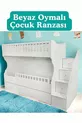 Letto a castello bianco intagliato per bambini