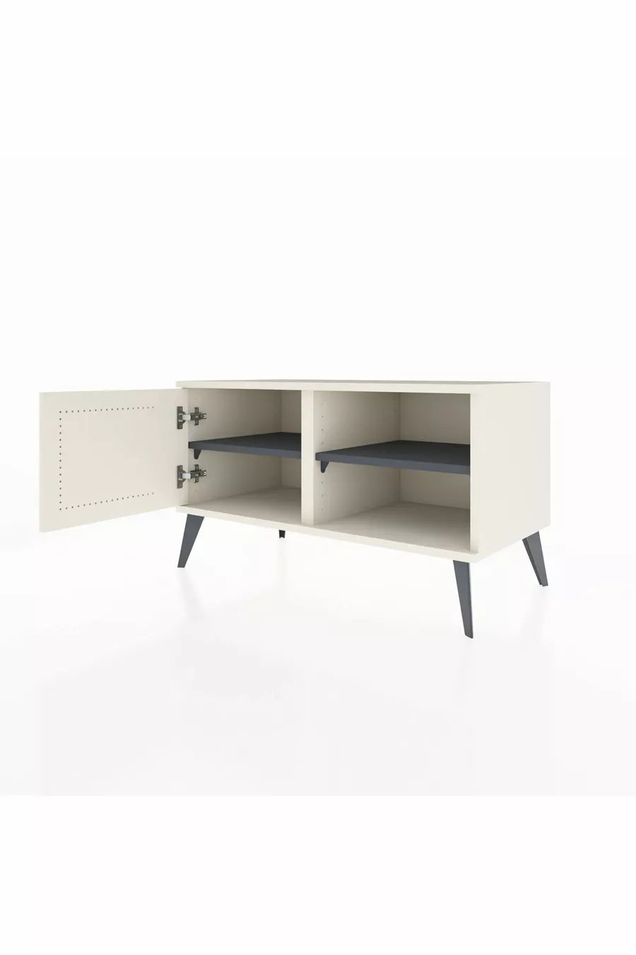 Commode Hyperion à 2 étagères avec une porte Ardoise-Ardoise/Anthracite