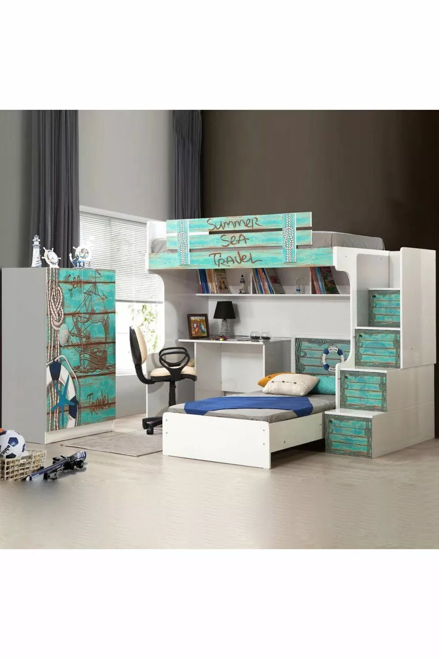 Ranza, Summer Ranza Stapelbed Tafel Kast 2 Stuks Comfortmatras