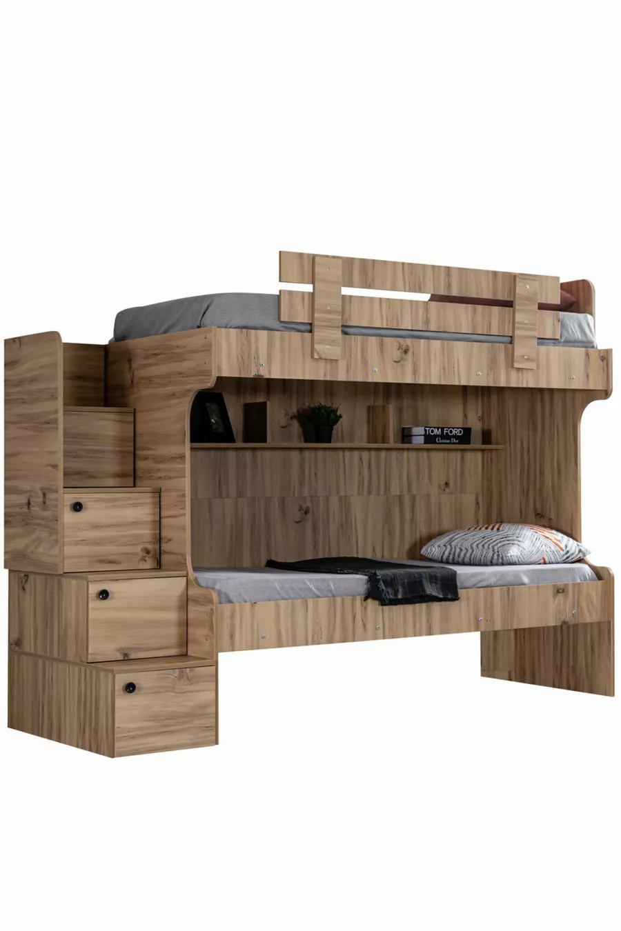 Bunk Bed, Viva 2-Person Bunk Bed with 3-Door Wardrobe