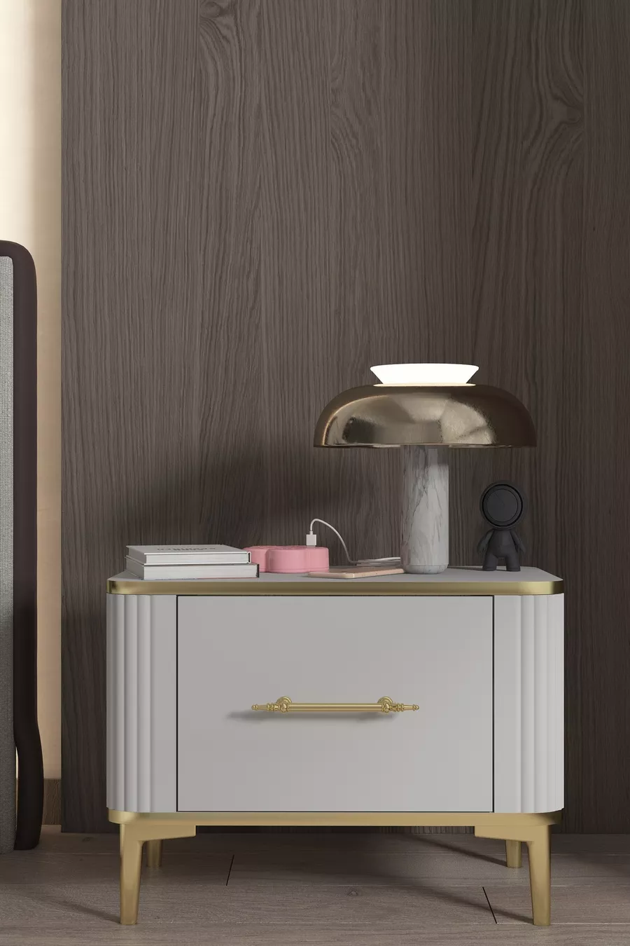 Table de chevet BETY avec tiroirs - Meuble d'appoint - Commode - Organisateur