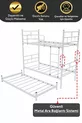 Lit superposé Koza avec tiroir, compatible pour 3 personnes, métal blanc