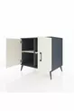Commode Kronos 2 étagères 2 portes Anthracite-Pierre de lune