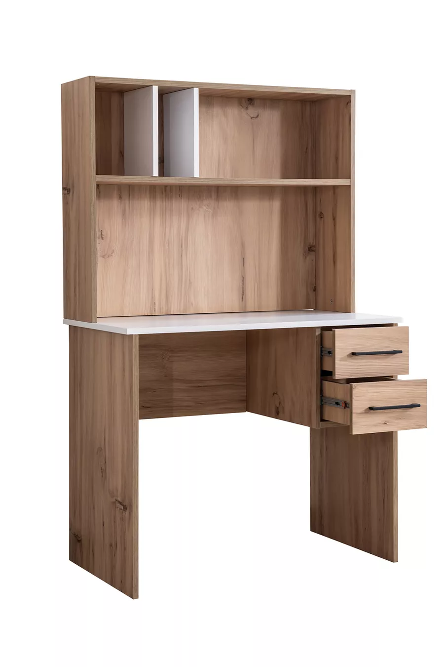 Tienerkamer Efes 3-Deurs Kast, Bed, Bureau, Nachtkastje Walnoot Creme