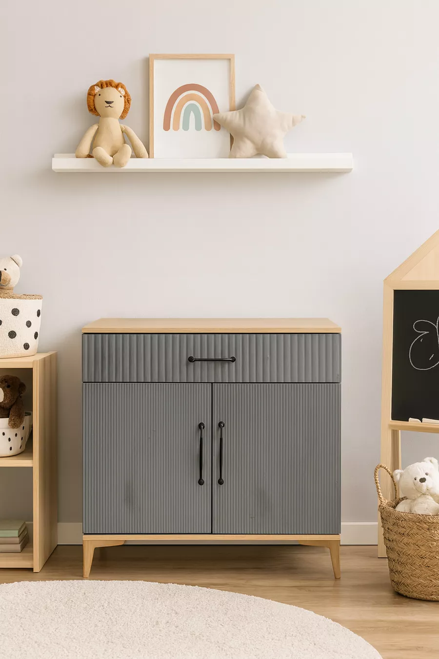 Commode Ege à portes | MDF de première qualité | Portes avec revêtement REHAU | Pieds en bois
