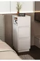 Table de chevet Alve étroite – 2 tiroirs, table d'appoint latérale avec compartiment ouvert amovible, pour chambre à coucher et salon M