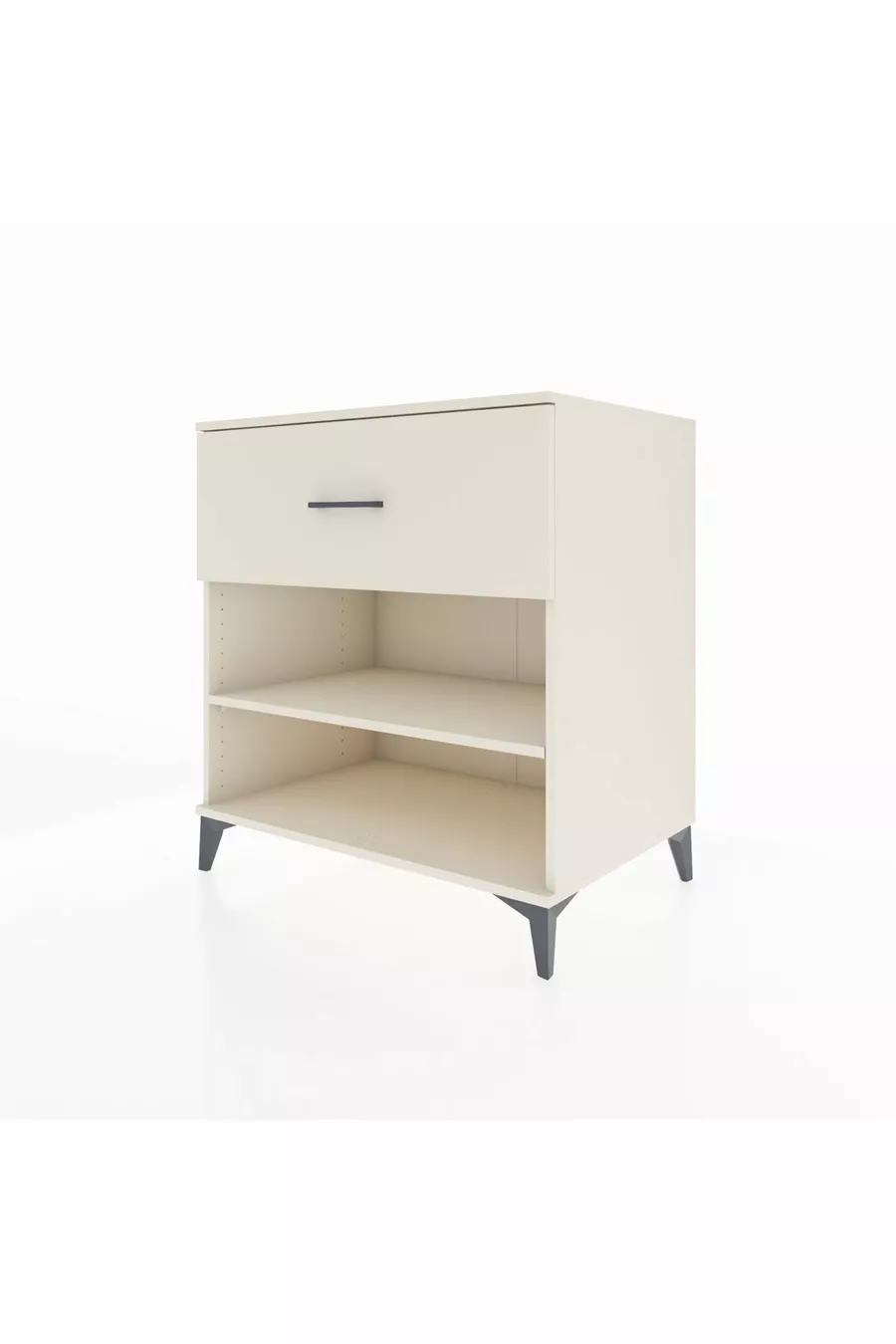 Commode Kronos à une étagère et un tiroir, Pierre de Lune-Pierre de Lune