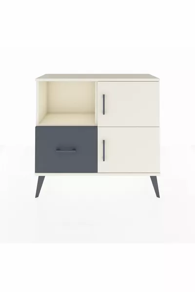Arges Dresser with 2 Shelves, 1 Drawer, and 2 Doors Aytaşı-Aytaşı/Anthracite