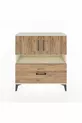 Commode Arges 3 étagères, 1 tiroir, 2 portes, Pierre de lune-Pin