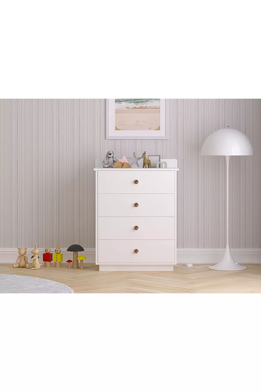 Commode moderne Elif à 4 tiroirs