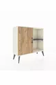 Commode Arges à 2 étagères avec une porte, Aigue-marine/Pin/Anthracite