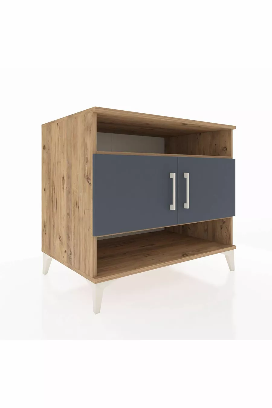 Commode Kronos 3 étagères 2 portes Pin-Anthracite