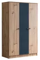 Bunk Bed, Riva Bunk Bed with 3-Door Wardrobe + 2 Comfort Mattresses