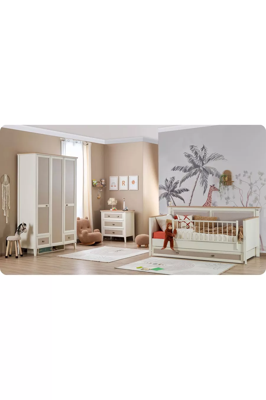 Orion Kinderzimmer (3-türiger Schrank + * Montessori + Kommode)