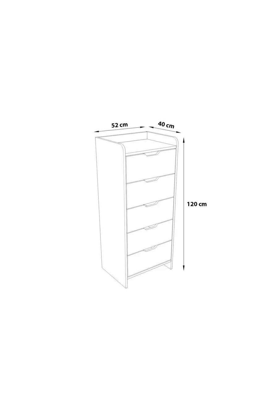 LODOS 5 LADEN WIT DRESSOIR
