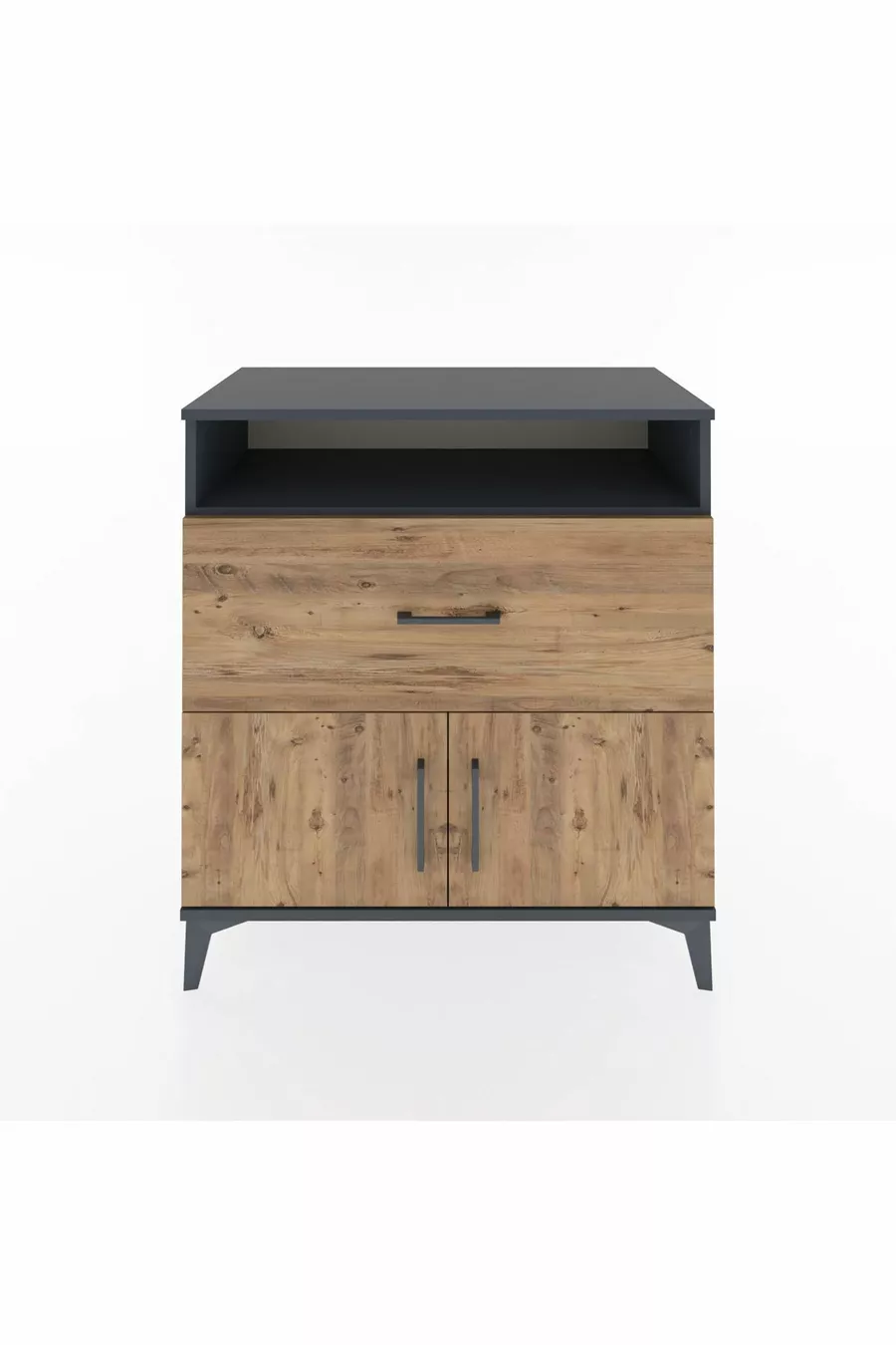Hyperion Dresser with One Shelf, One Drawer, Two Doors Anthracite-Pine