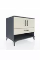 Commode Kronos avec 2 étagères, 1 tiroir et 2 portes, Anthracite-Pierre de lune