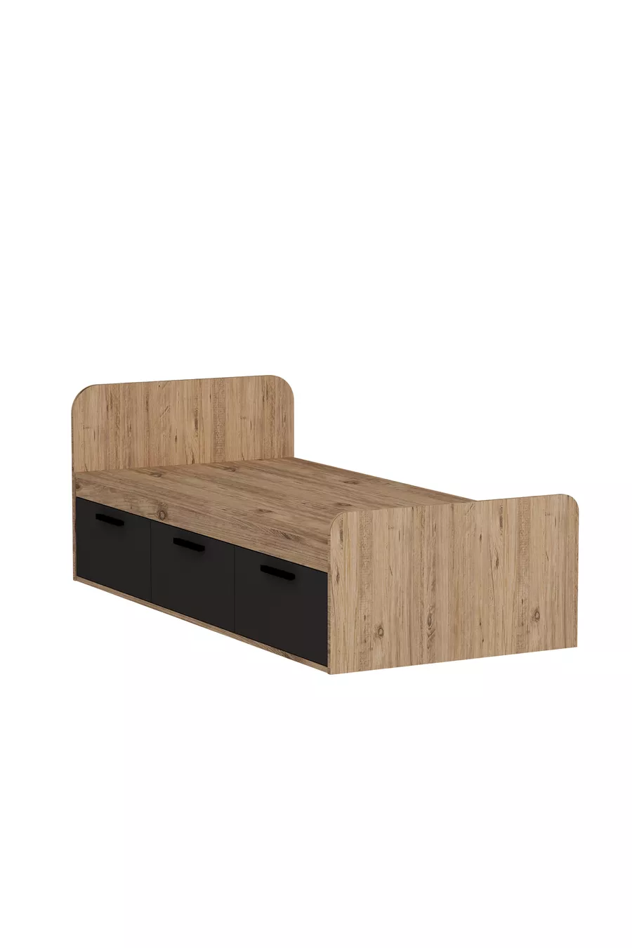 Кровать Akser Atlantic Pine Anthracite – Подходит для односпальной кровати, молодежная кровать с шкафом