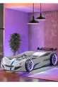 Car Bed, Merso Windshield Full LED Car Bed - White