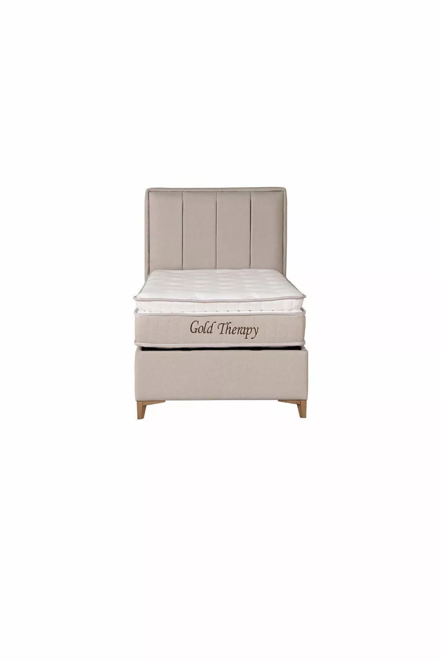 Lit coffre Gold Therapy Beige (TÊTE DE LIT ET MATELAS NON INCLUS)