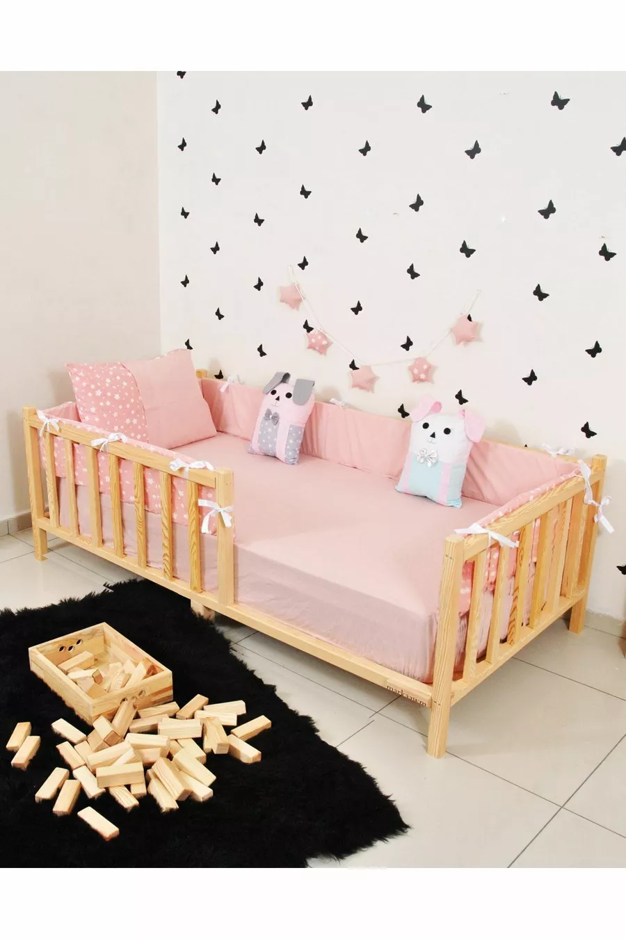 Montessori Bett Kinderbett Naturkiefer Bett Nil