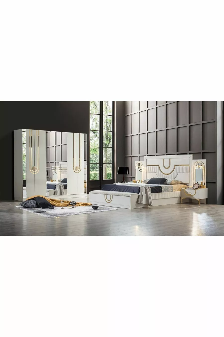 Set da Camera da Letto in Zaffiro e Opale