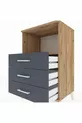 Hyperion Nightstand with One Shelf and 3 Drawers Pine-Anthracite