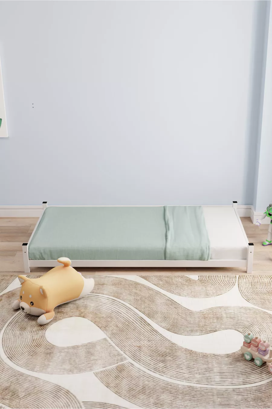 Letto a Castello e Letto Singolo in Metallo per Cameretta dei Bambini Defne Yavrulu Bianco