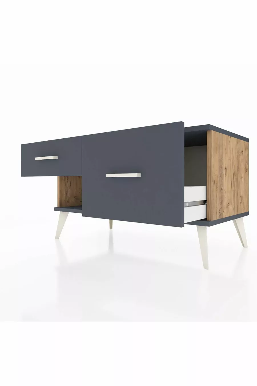 Commode Hyperion 2 tiroirs Pin-Anthracite