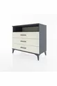 Commode Hyperion à une étagère et trois tiroirs Anthracite-Quartz