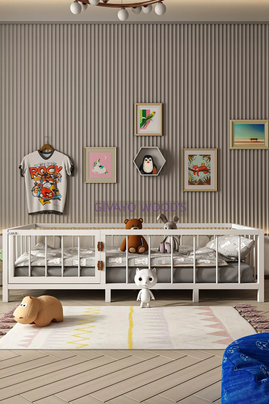 Boby Bébé Enfant Lit Montessori en MDF avec Porte