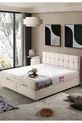 Berlin Double Bed Base and Headboard Set, Cream
