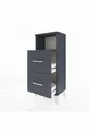 Arges Nightstand Single Shelf 2 Drawers Anthracite-Anthracite